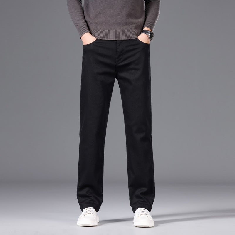 Men's Relaxed Cotton Twill Chino Pants with Straight Leg Mune Fashion