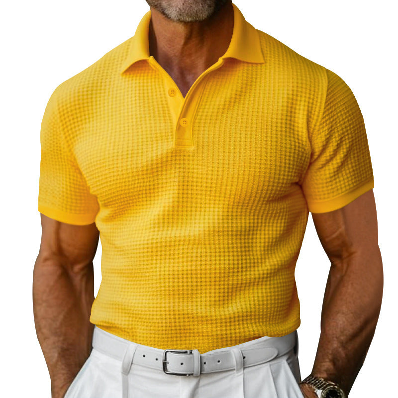 Men's structured polo shirt with waffle piqué and fitted cut Mune Fashion