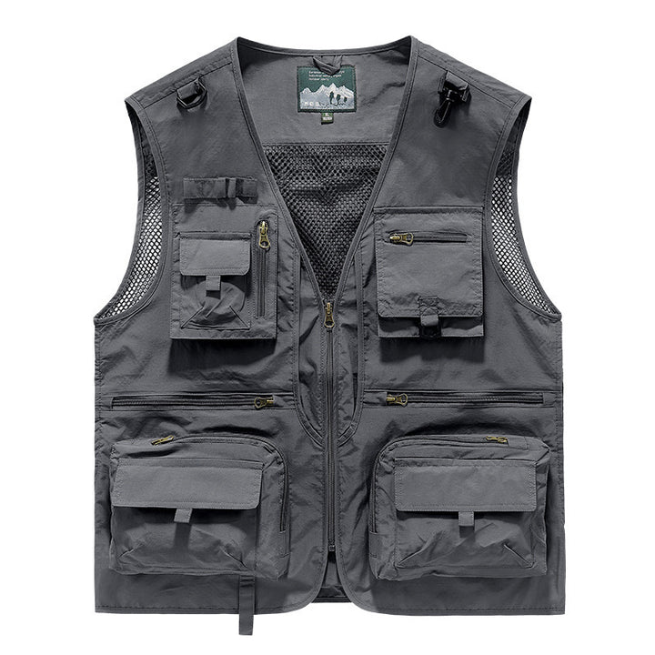 Men's nan multifunctional fishing and outdoor vest with numerous pockets and mesh lining Mune Fashion