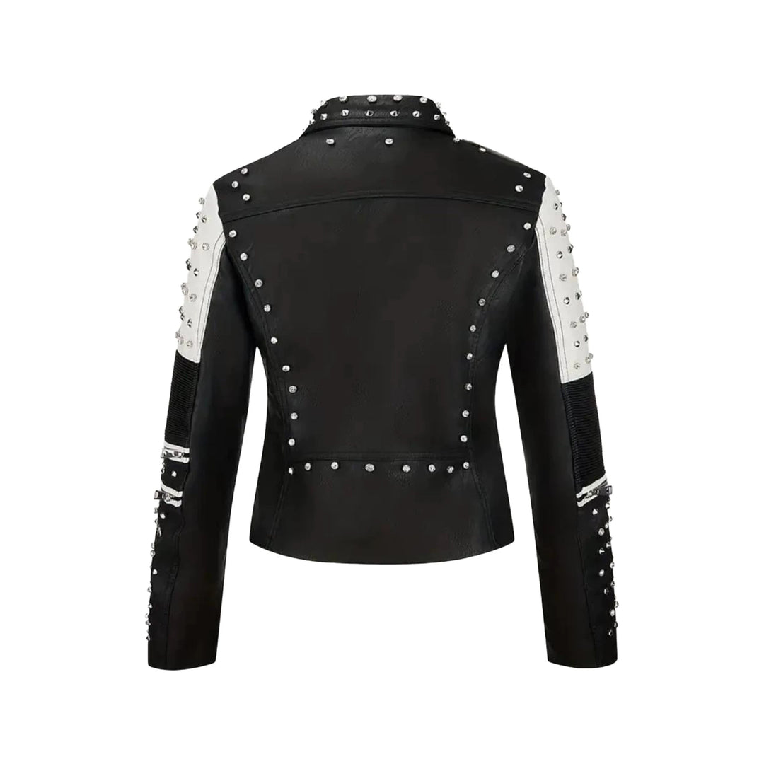 Ladies Noble Biker Jacket with Studs Mune Fashion