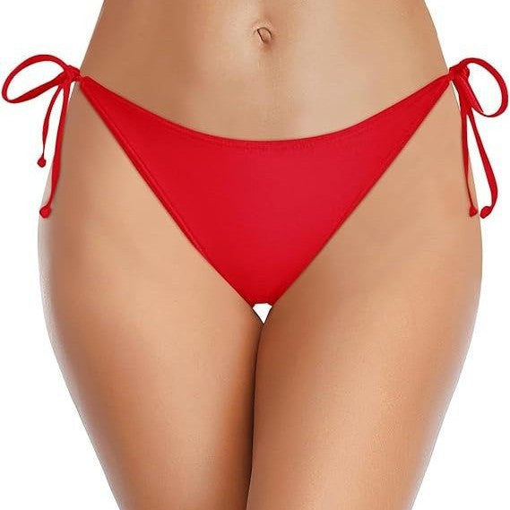 Women High-Cut Bikini Bottom with Side Ties Mune Fashion
