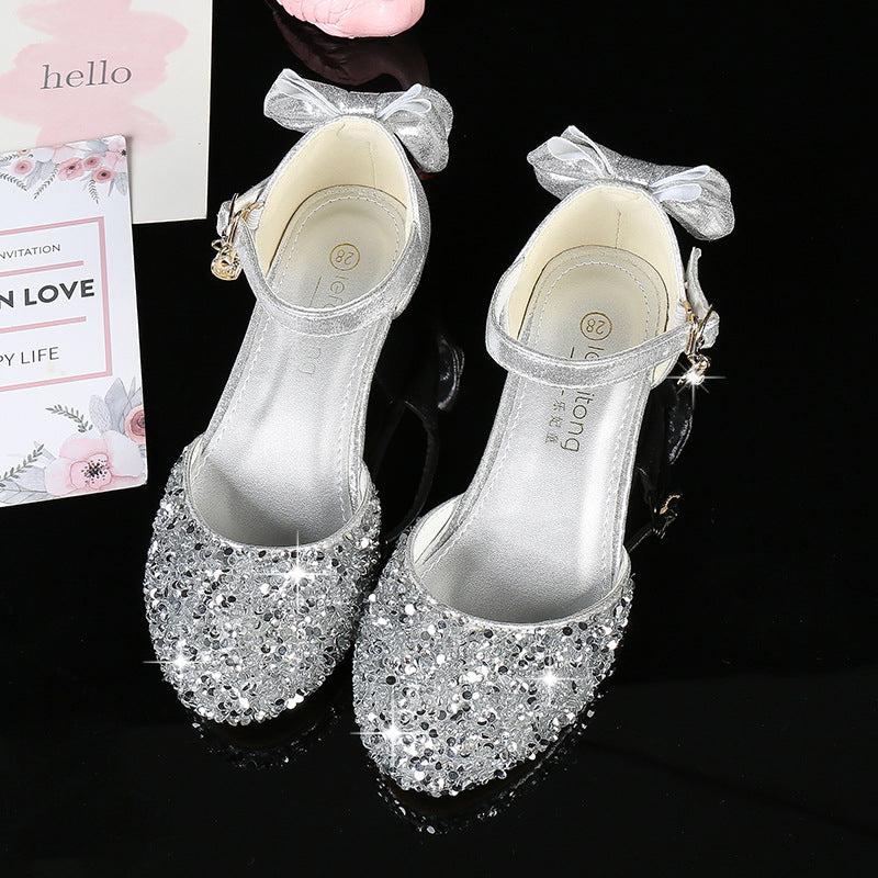 Girls Elegant Ballerina Sandals with Glitter Decoration Mune Fashion