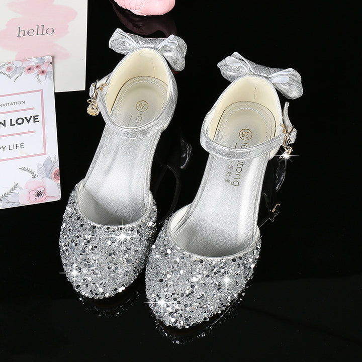 Girls Elegant Ballerina Sandals with Glitter Decoration Mune Fashion
