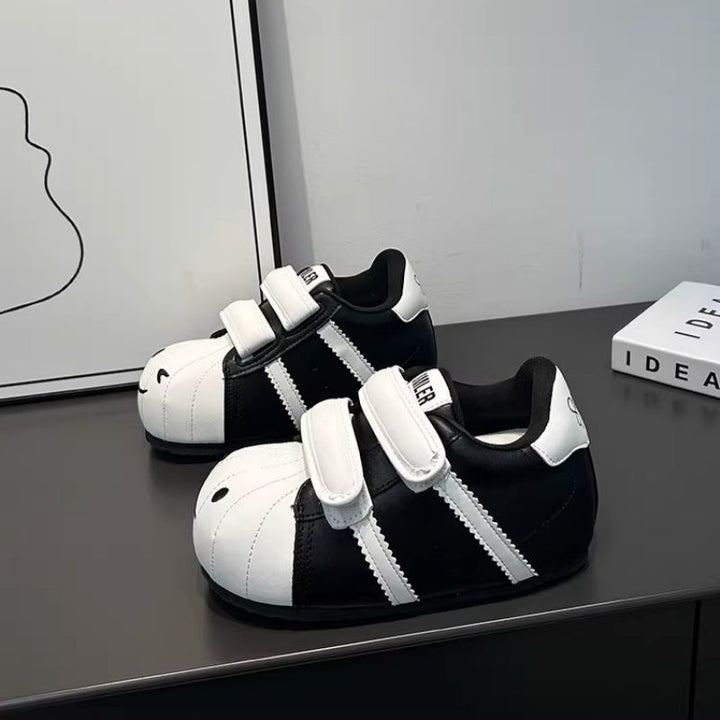 Women Comfortable Kids Sneaker with Cute Animal Motif and Practical Velcro Closure Mune Fashion