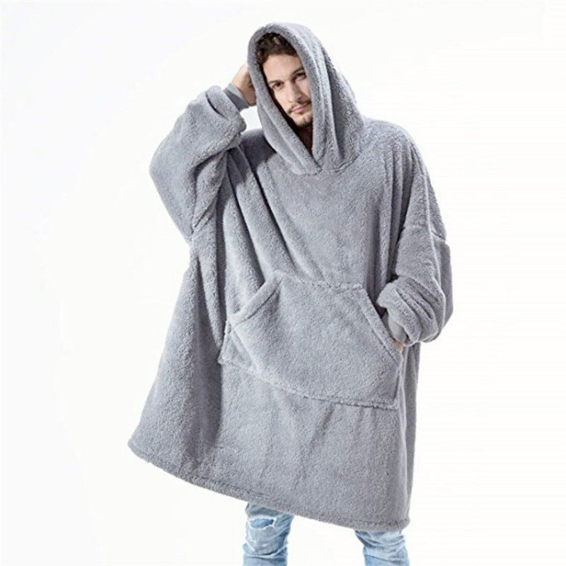 Women's Oversized Fleece Hoodie with Kangaroo Pocket and Hood Mune