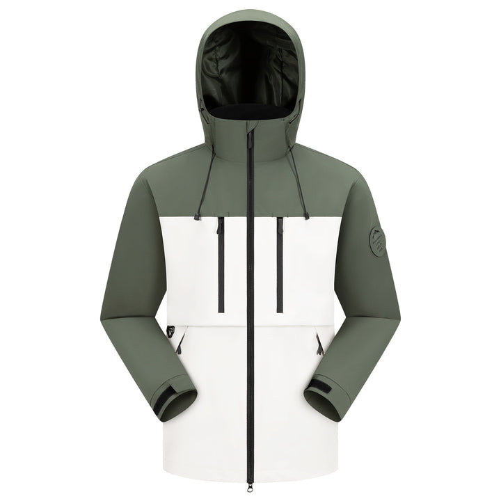 Men's Waterproof Breathable Softshell Outdoor Jacket with Adjustable Hood Mune Fashion