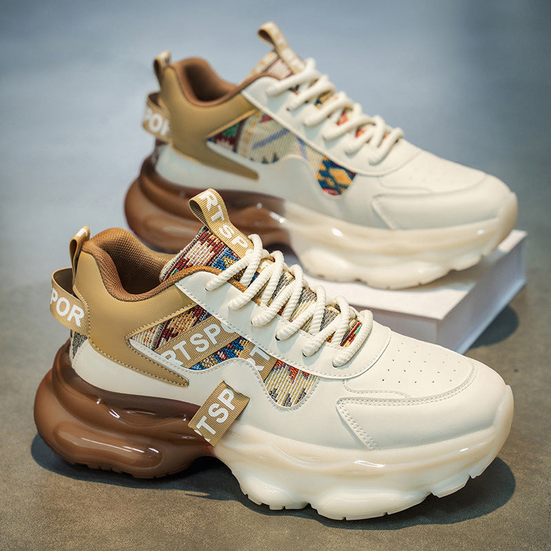 Women's Platform Sneakers with voluminous sole and woven ethnic details Mune Fashion