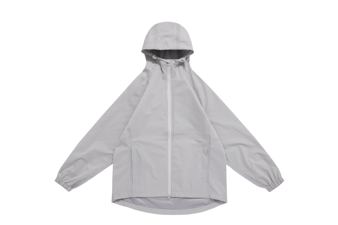 Unisex Lightweight Rain Jacket with Hood, Two-Way Zipper and Extended Hem Mune Fashion