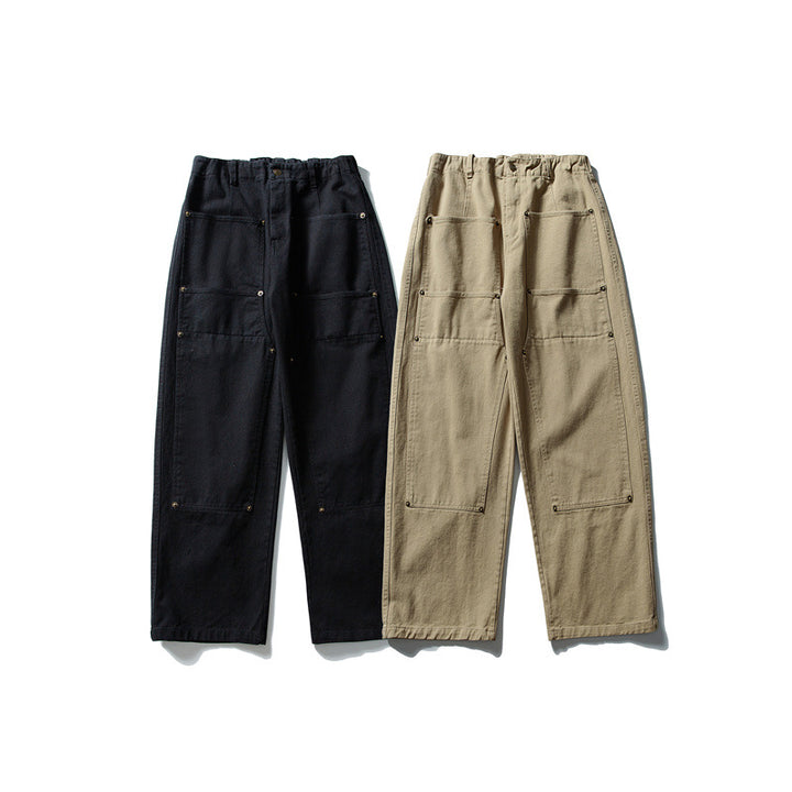 Men's loose Utility work trousers with applied patch pockets and elastic waistband Mune Fashion
