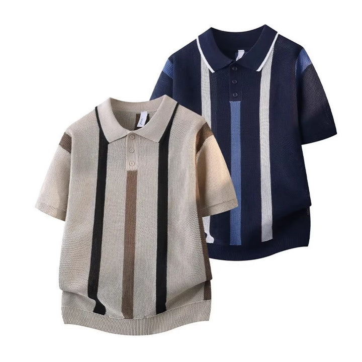 Men's Fashion Short Sleeve Polo Shirt with Mesh Structure Mune Fashion