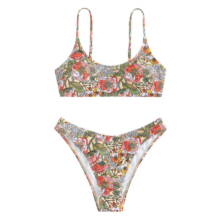 Women's Sporty Bikini Set with Floral Design Mune Fashion