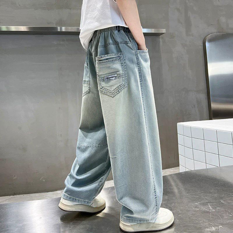 Women Loose Fit Jeans with Elastic Waistband Mune Fashion