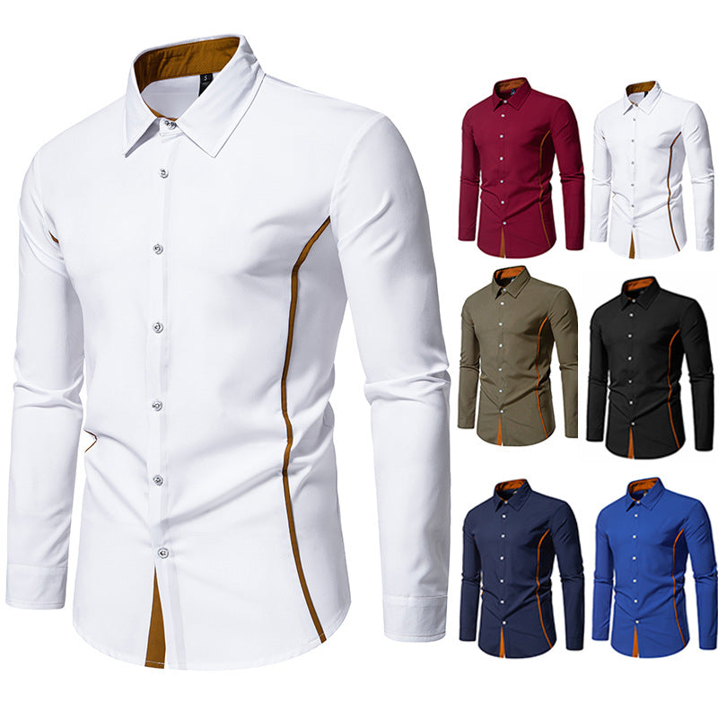 Mune | Men's Long Sleeve Shirt with Contrast Stitching and Modern Cut