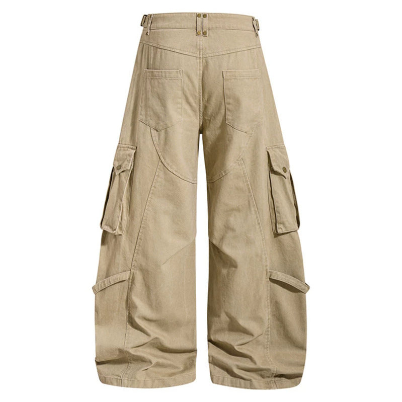 Women wide cargo culotte pants with adjustable straps, large flap pockets, and balloon silhouette Mune Fashion