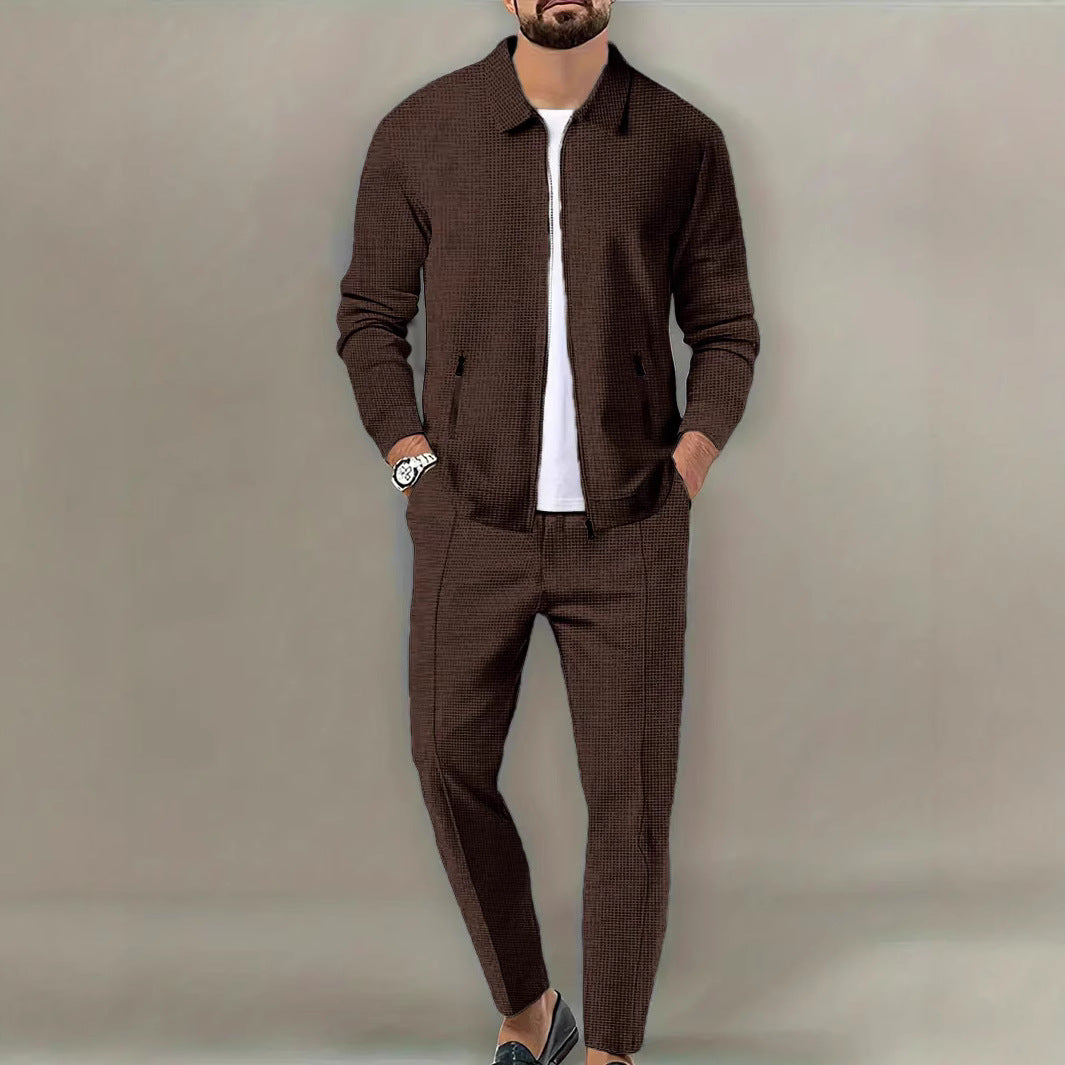 Men's leisure suit with modern structure design and practical pockets Mune Fashion