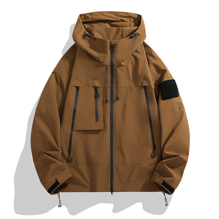 Men's Technical Outdoor Jacket with Adjustable Hood Design and Multifunctional Pockets Mune