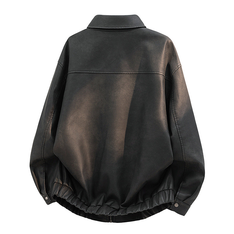 Men's Casual Leather Jacket Mune Fashion