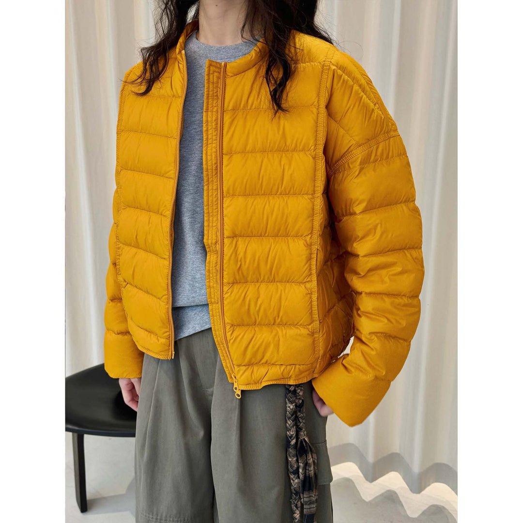 Women Lightweight Quilted Short Jacket with Boxy Silhouette and Full Zip Mune Fashion