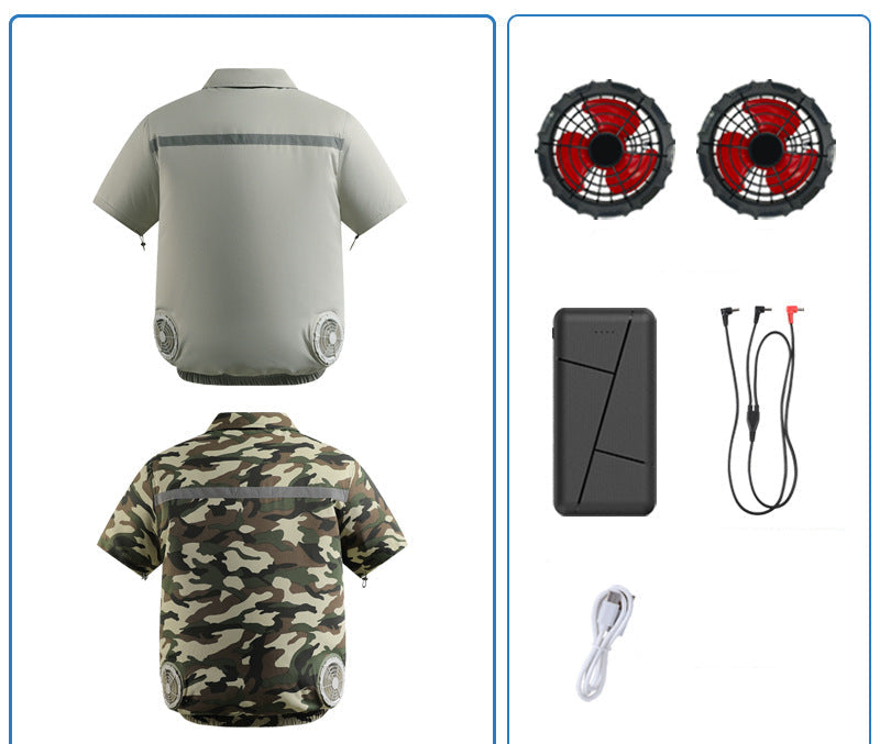 Unisex at twelve volt fan double set with Y connection cable for ventilation jacket Mune Fashion