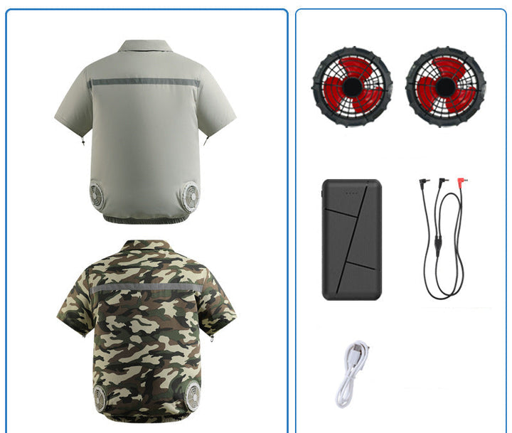 Unisex at twelve volt fan double set with Y connection cable for ventilation jacket Mune Fashion