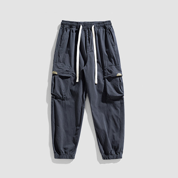 Herren Cargo-Jogger im Military-Style aus Baumwoll-Twill mit Tunnelzugbund und Mehrfachklappentaschen Mune Fashion
