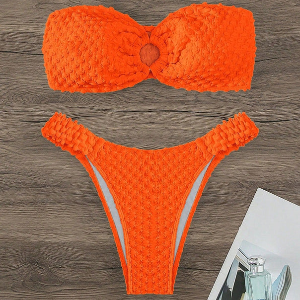 Women's bandeau bikini with textured surface and very good fit Mune Fashion