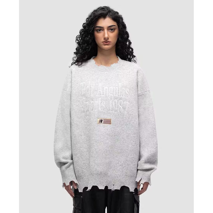 Men's chunky knit sweater with unique graphic design Mune Fashion