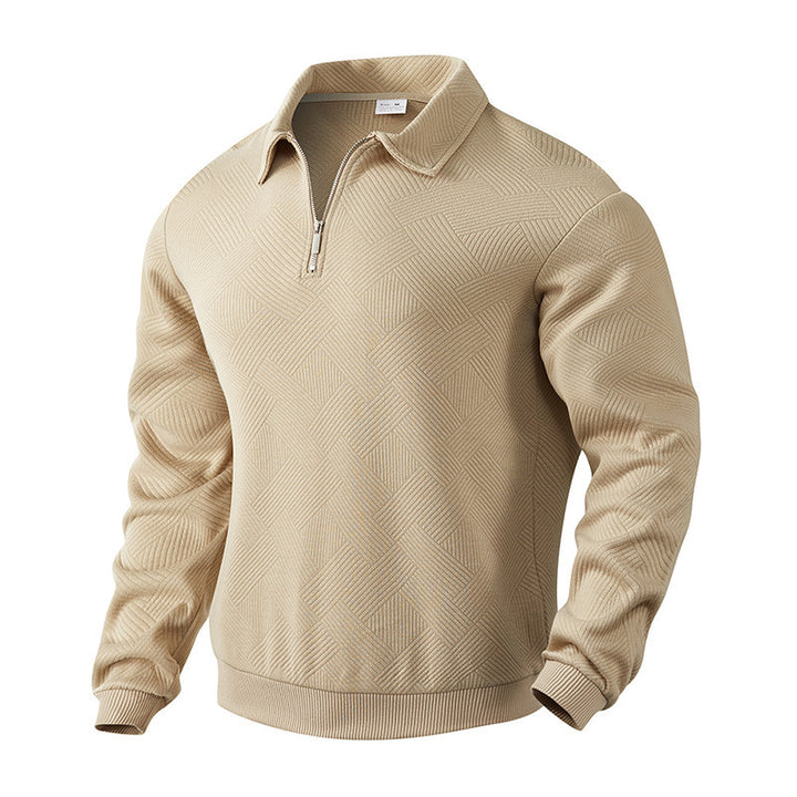Men's structured troyer pullover with zip and shirt collar Mune Fashion