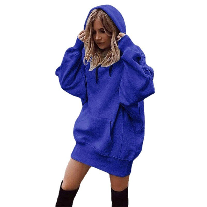 Women Oversized Hoodie Dress with Kangaroo Pocket Mune Fashion