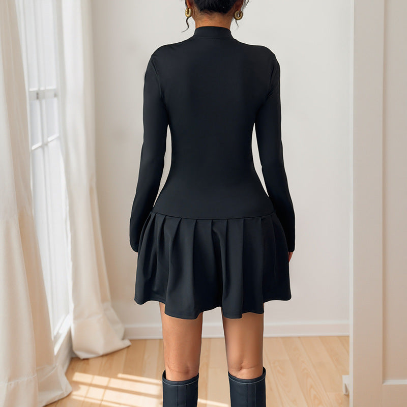 Women's Stylish Mini Dress with Waist Cutter and Ruffle Details Mune Fashion