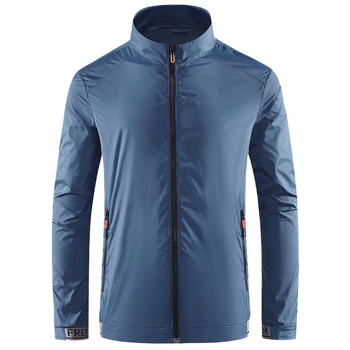 Men's Lightweight Performance Windbreaker with High Collar Mune Fashion