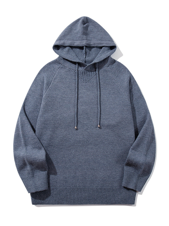 Unisex knit hoodie with raglan sleeves and wide ribbed hem Mune Fashion