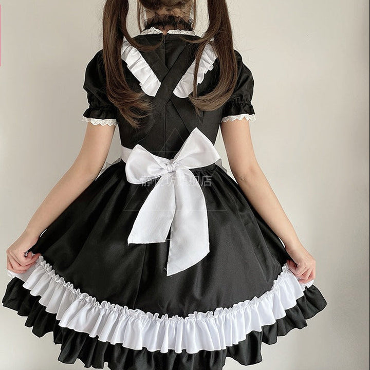 Women Costume Dress with Ruffles and Cat Ears Mune Fashion