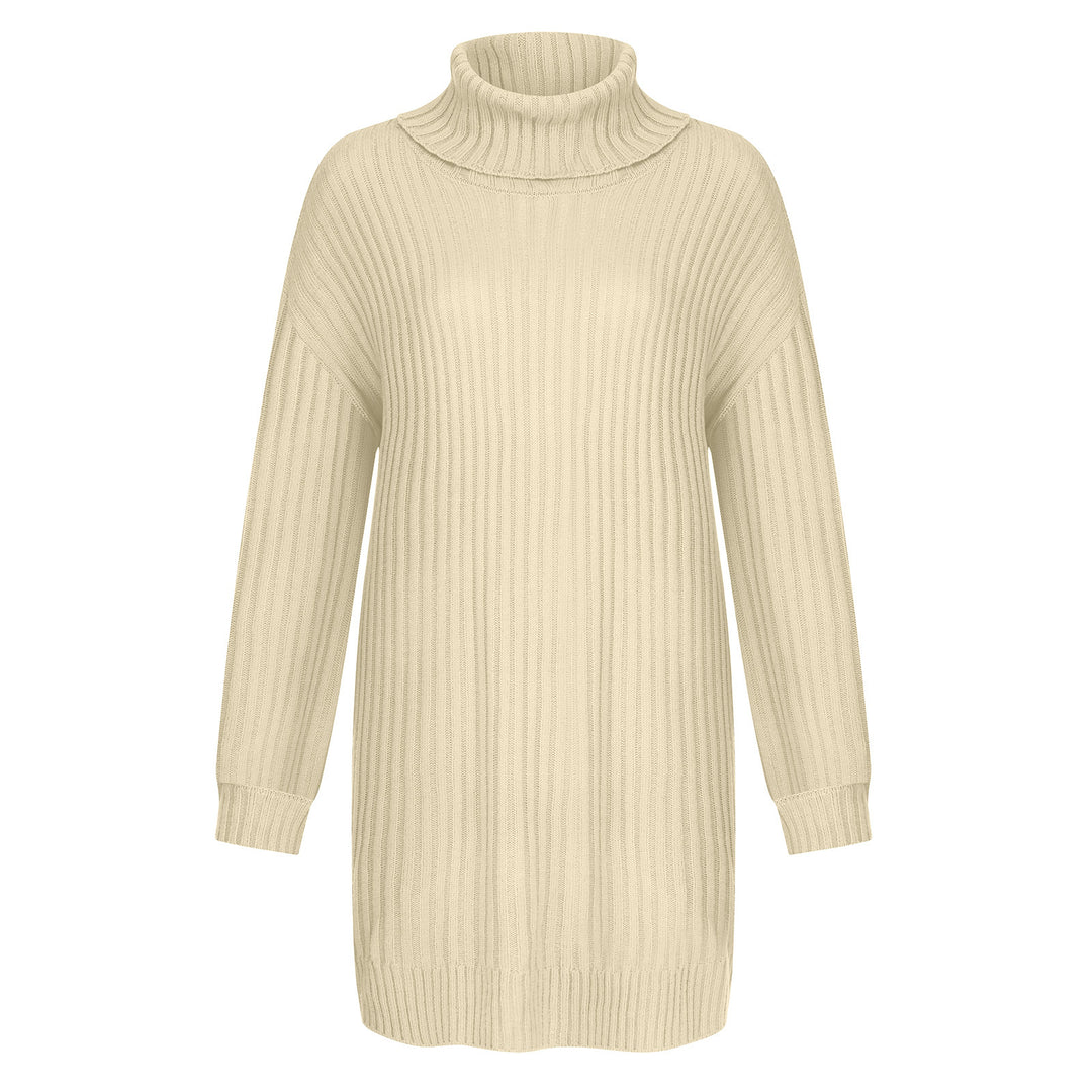 Women's Ribbed Turtleneck Tunic with Boxy Oversized Fit Mune Fashion