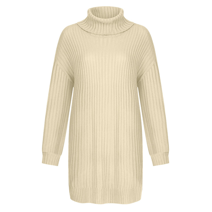 Women's Ribbed Turtleneck Tunic with Boxy Oversized Fit Mune Fashion