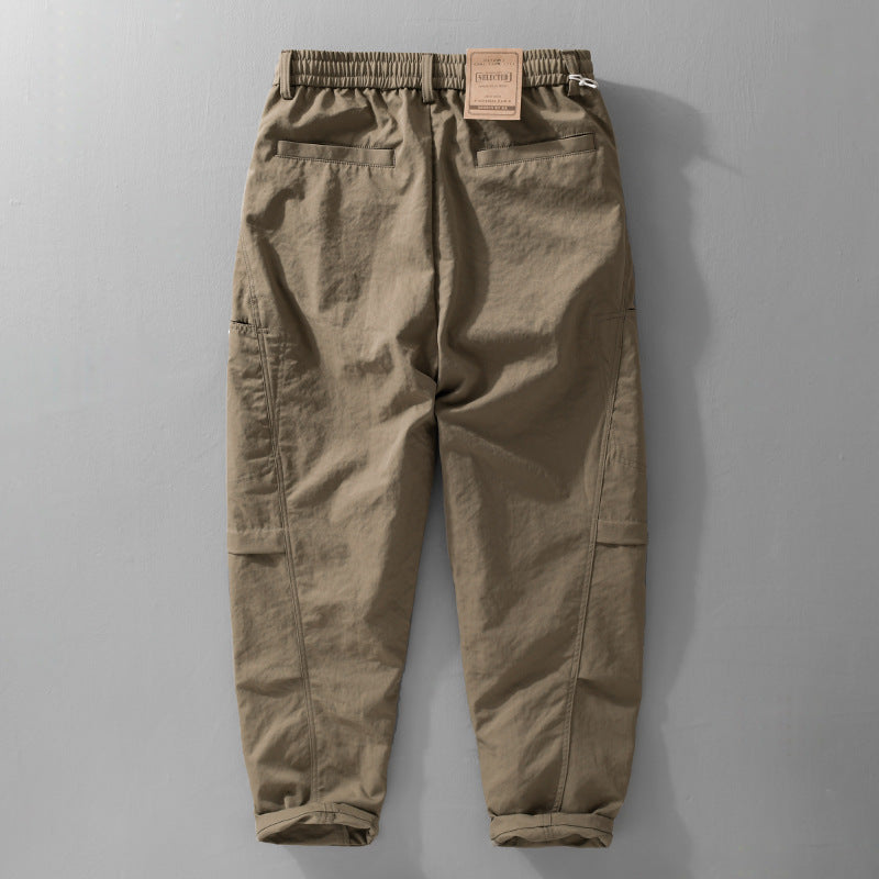 Men's utility cargo pants with drawstring waistband and side flap pockets Mune Fashion