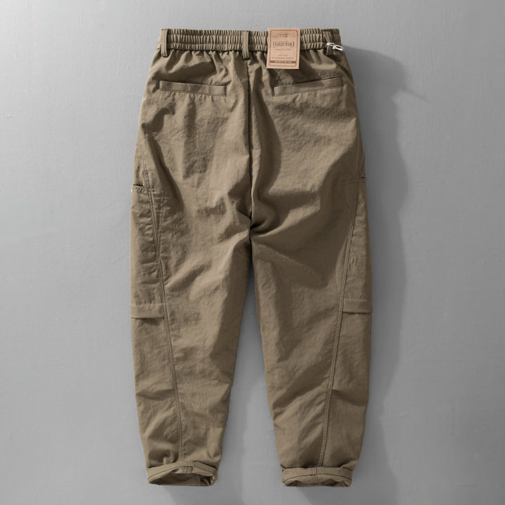 Men's utility cargo pants with drawstring waistband and side flap pockets Mune Fashion