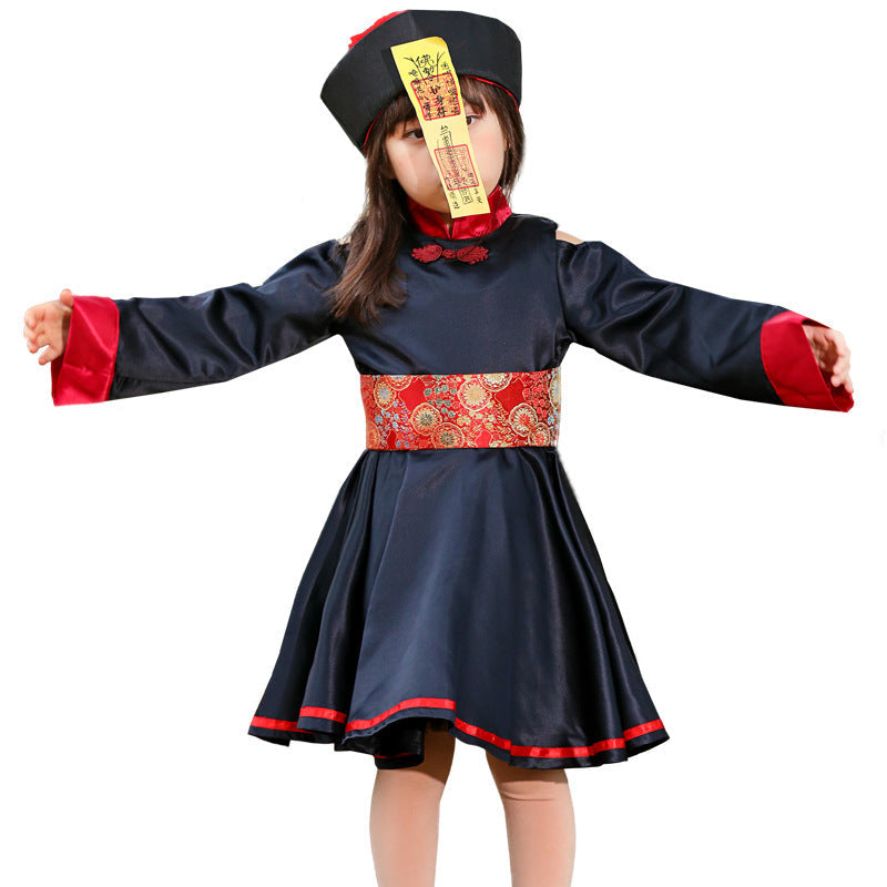 Girls traditional costume with floral pattern Mune Fashion