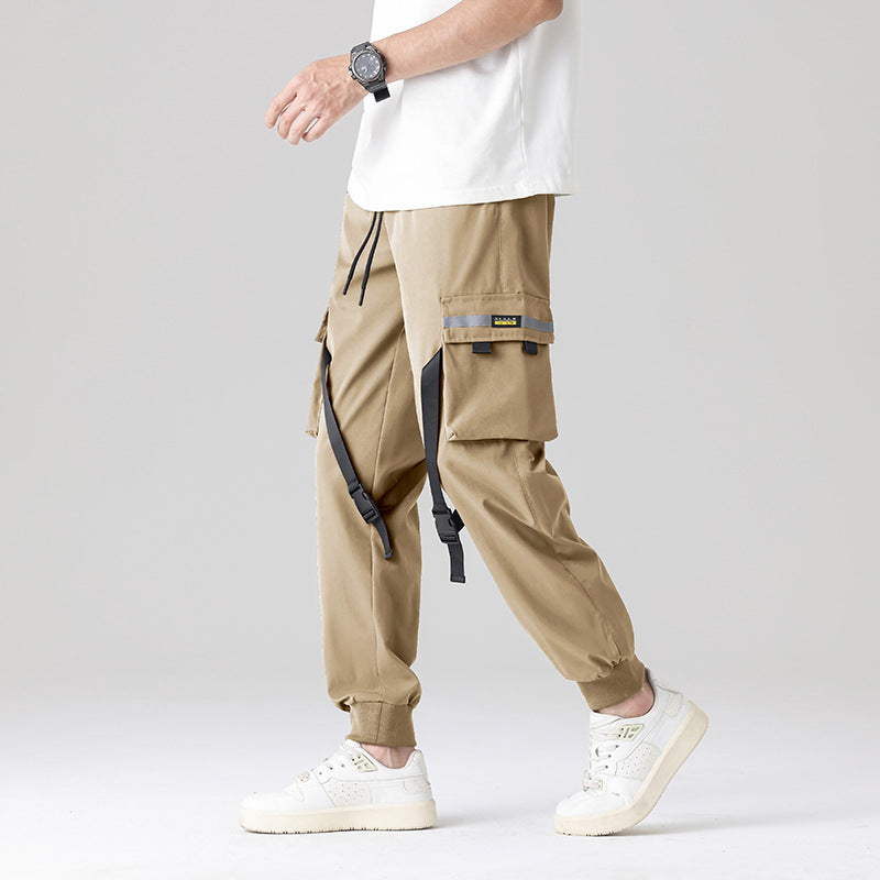 Men's Tech-Utility Cargo Pants with multifunctional leg pockets, adjustable straps & elastic cuffs Mune Fashion