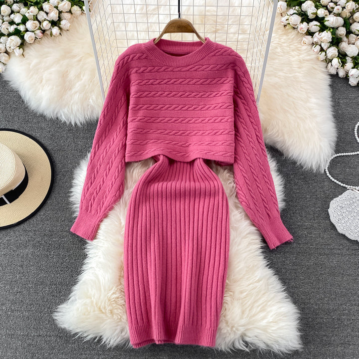 Women's Knit Set with Ribbed Structure Mune Fashion