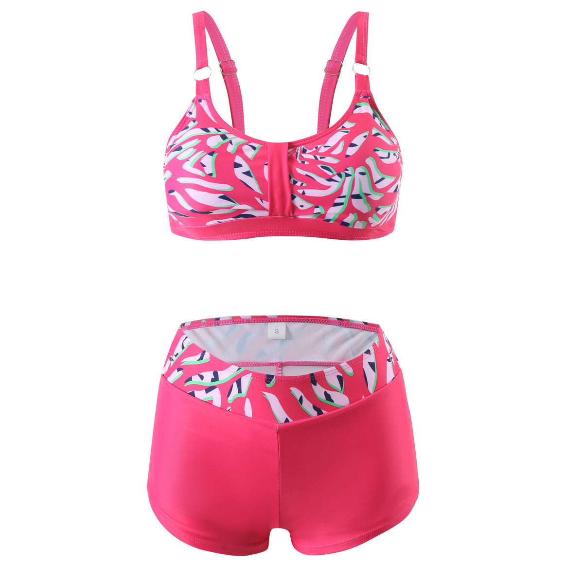 Ladies' sporty bikini set with supportive bustier top and shaping swim shorts Mune Fashion