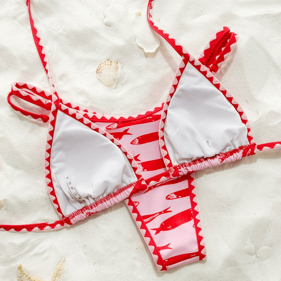Women's Triangle Bikini with fashionable fish motif Mune Fashion