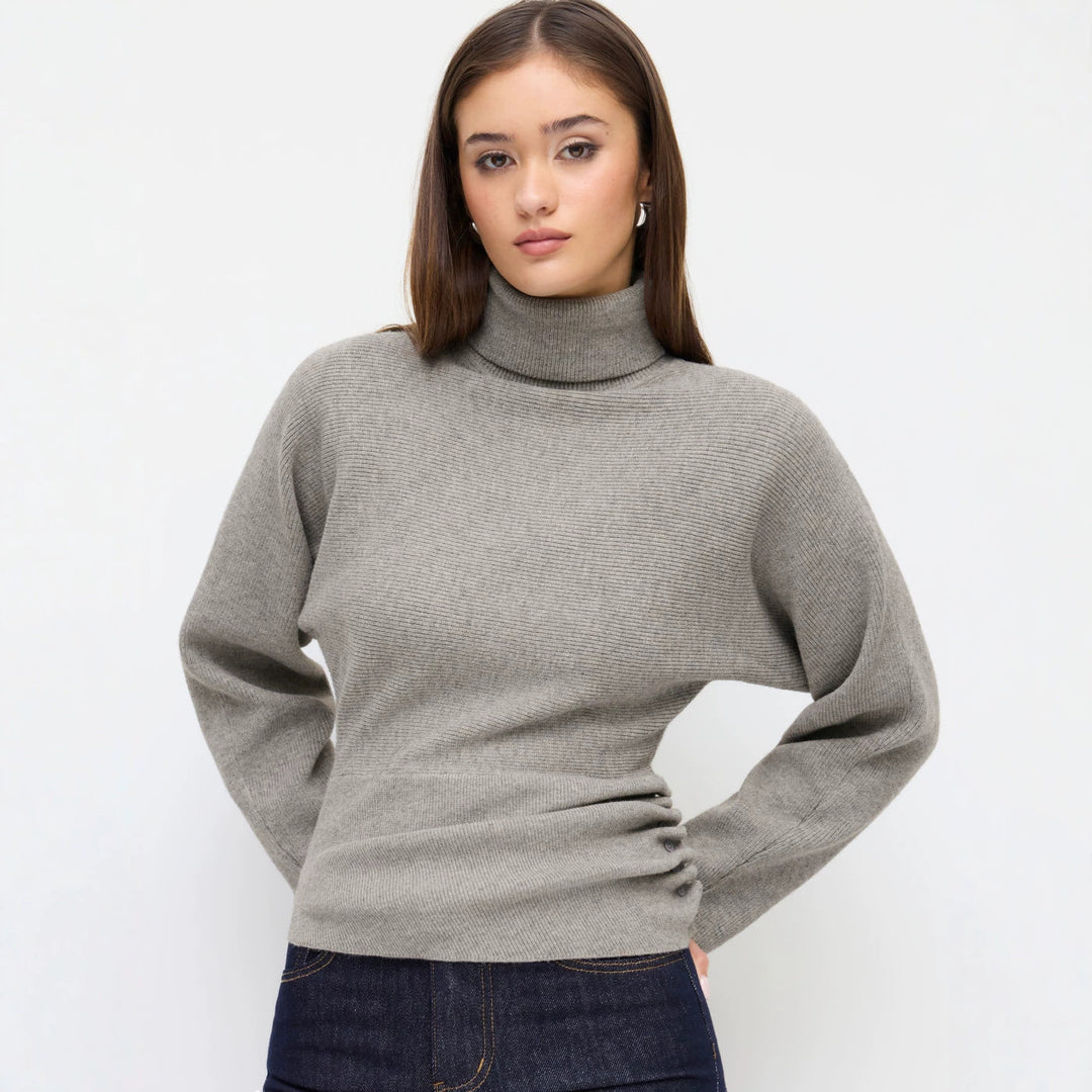 Women Elegant Turtleneck Sweater Mune Fashion