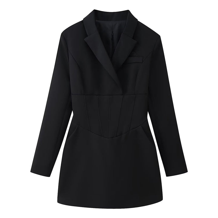 Ladies tailored blazer mini dress with corset seams Mune Fashion