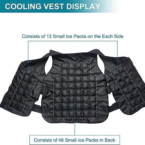 Men's therapeutic cooling heat therapy vest with removable shoulder and arm pads Mune Fashion