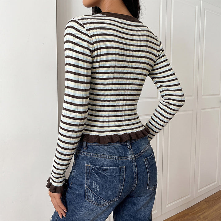 Women Playful Striped Crop Top Mune Fashion