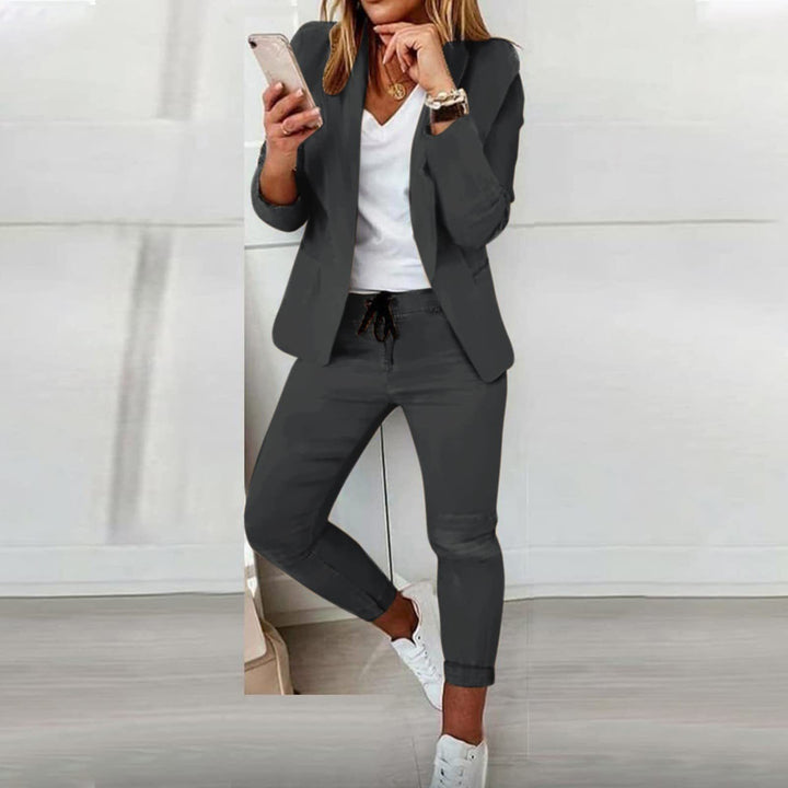 Women Elegant Two-Piece Blazer Jogging Suit Mune Fashion