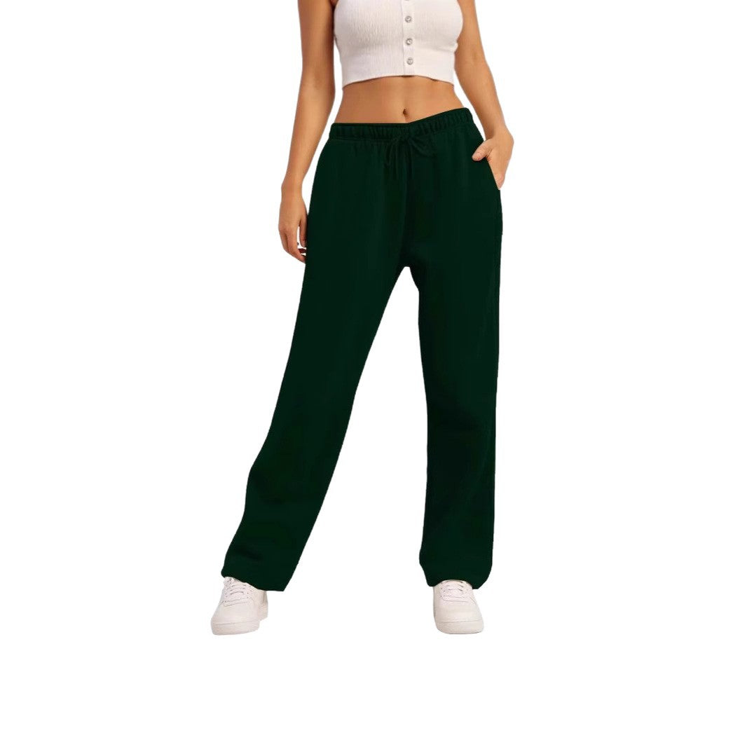 Women's wide High-Waist loungewear jogging pants with elastic waistband drawstring and side pockets Mune Fashion