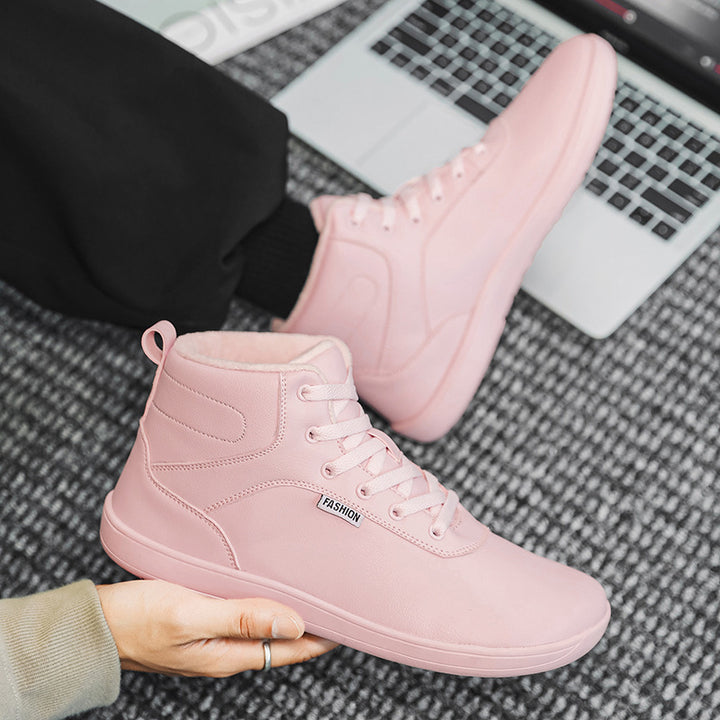 Men's ankle-high leisure sneakers with warm plush lining, padded insole, and non-slip rubber sole Mune Fashion