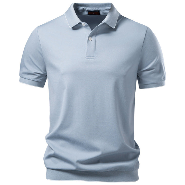 Men's breathable short-sleeved polo shirt made of cotton blend with ribbed hem Mune Fashion
